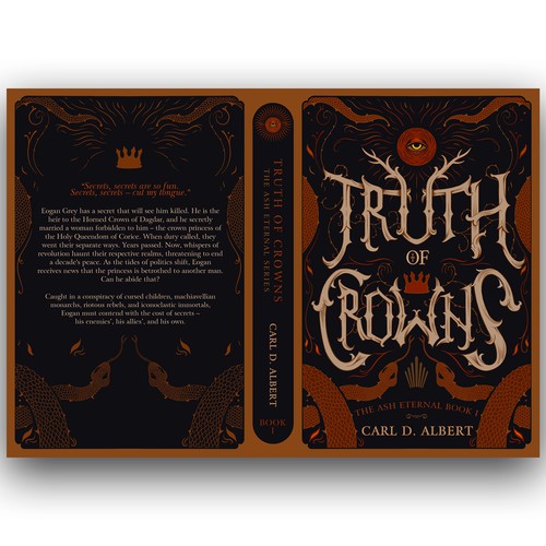 Illustration book cover with the title 'Truth of Crowns by Carl D. Albert'