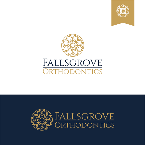 曼荼罗标志的标题“Fallsgrove口腔正畸学”