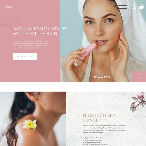 Cosmetics website with the title 'Beauty and Cosmetics'