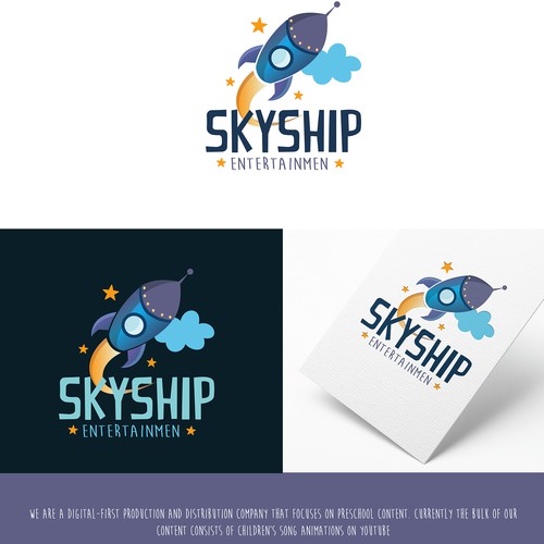 Digital art logo with the title 'Skyship Logo'