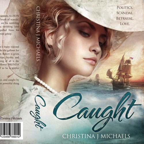 Romance book cover with the title 'Caught - Historical Novel'