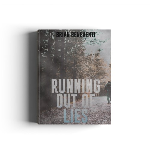 Poster book cover with the title 'Book Cover Running Out Of Lies'