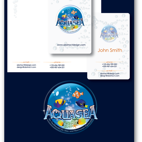 Aquarium design with the title 'Meerwasser'