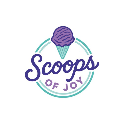 Ice cream shop design with the title 'Scoops of Joy Ice Cream Logo'