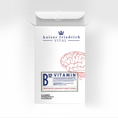 Pills packaging with the title 'Package design for supplements'