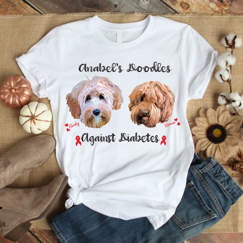 Dog t-shirt with the title 'T-shirt design with dog portraits'