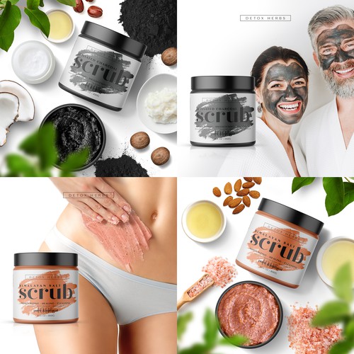 Scrub design with the title 'PRODUCT VISUALS for SCRUBS'