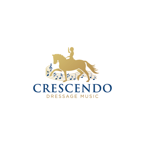 Competition logo with the title 'crescendo Equestrian logo for a music company'