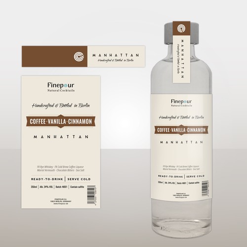 Drink label with the title 'Label for cocktail'