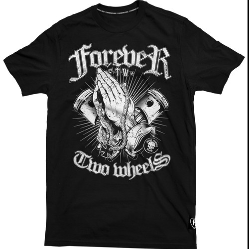 Prayer design with the title 'Forever Two Wheels'