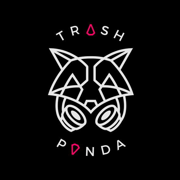 Raccoon logo with the title 'TRASH PANDA'
