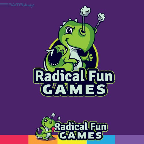 Cartoon design with the title 'Games logo'