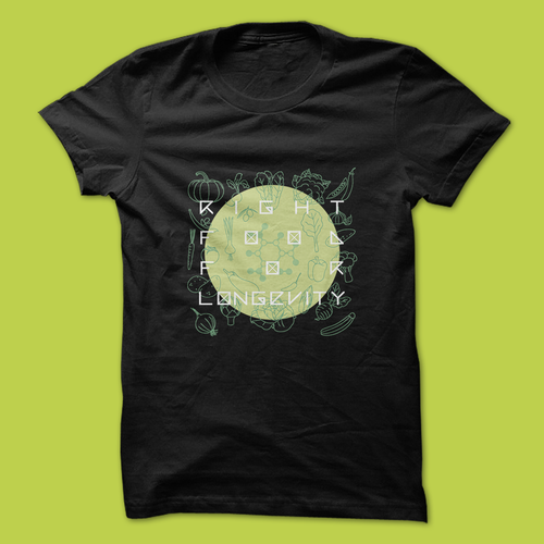 Flat t-shirt with the title 'Concept Shirt for Food Longevity'