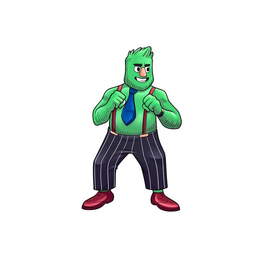 Cartoon artwork with the title 'Character Illustration for Attorney brand'