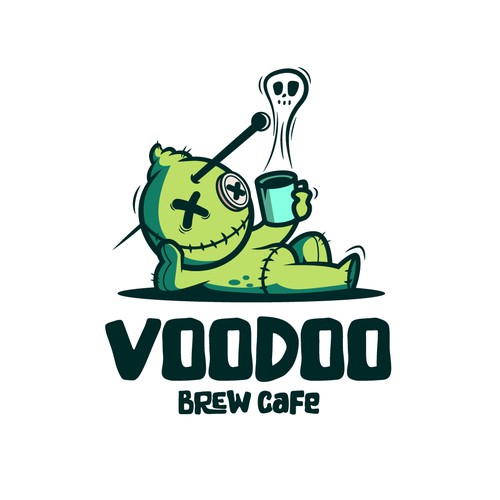 Doll design with the title 'Character Logo concept for Cafe'