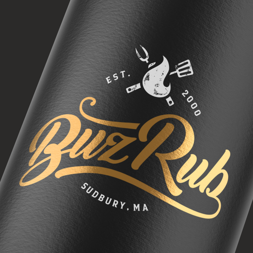 BBQ logo with the title 'Logotype for a Seasoning brand'