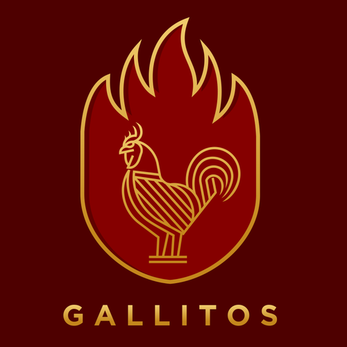 Line design with the title 'Gallitos'