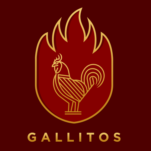 公鸡标志，标题为“Gallitos”