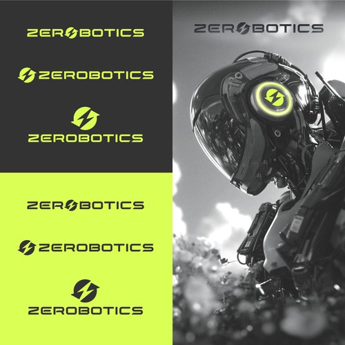 Green owl logo with the title 'Zerobotics | Logo Design'