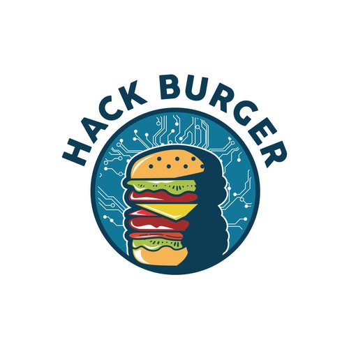Hacker logo with the title 'Logo Concept for Hack Burger'