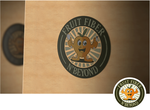 Peach logo with the title 'New logo wanted for Fruit Fiber n' Beyond'