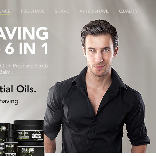 Shaving design with the title 'natural shaving cosmetic'