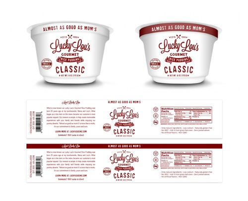 Gourmet design with the title 'Help Others Enjoy Our Gourmet Rice Pudding - Package Design'
