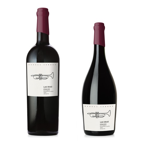 One line design with the title 'Label design for Las Eras wines'