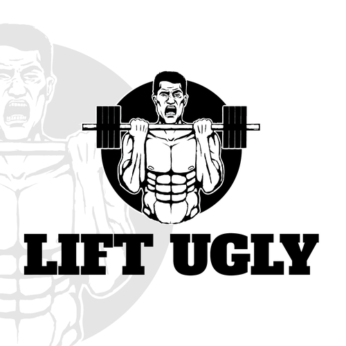 Lifting design with the title 'Bodybuilding logo design'