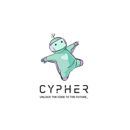 Bot design with the title 'Cypher character/mascot'