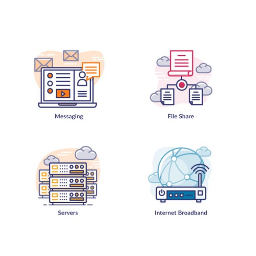 Server design with the title 'It icons'