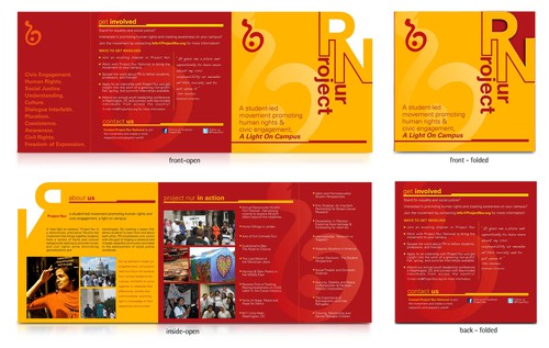 Die cut design with the title 'Project Nur Brochure'