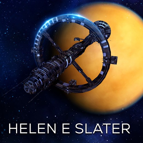 Space book cover with the title 'Book cover design - Titan by Helen E Slater'