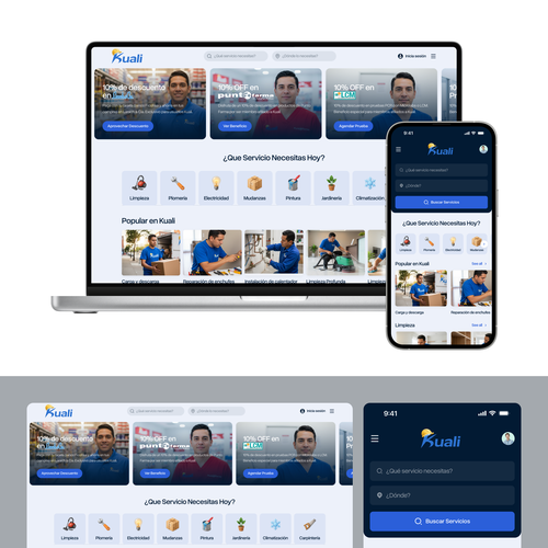 Product design website with the title 'Homepage Design for Kuali'