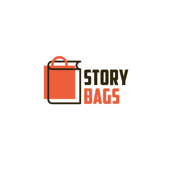 Bookmark logo with the title 'Story Bags'