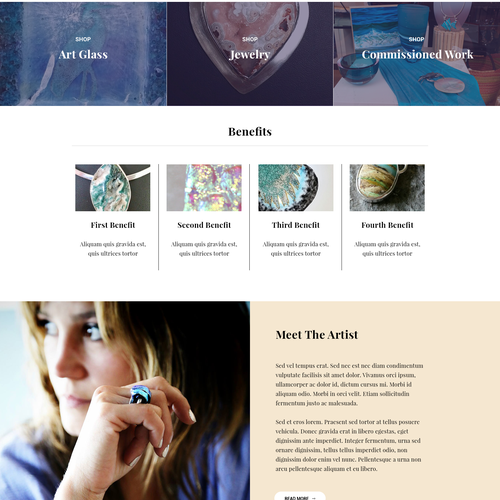 Jewel design with the title 'Hanmade Jewellery'