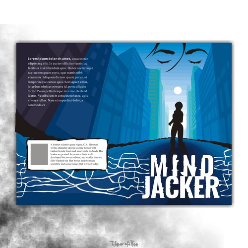Technology book cover with the title 'Book cover concept about mind invading #1'