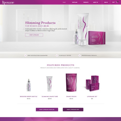 Beauty website with the title 'Lipoxane'
