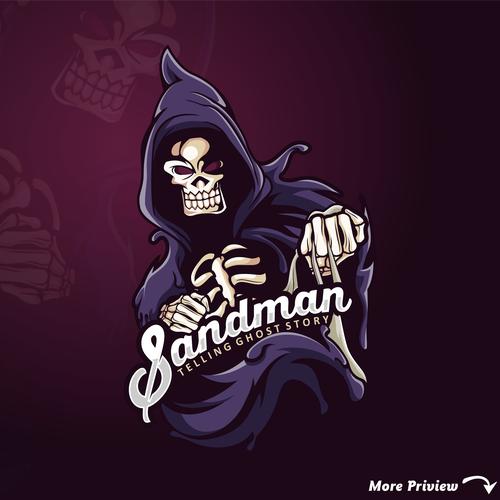 Cap design with the title 'Sandman gost storry Logo'