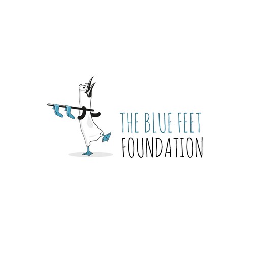 Sock design with the title 'The blue feet foundation'