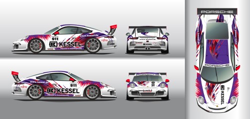 Porsche design with the title 'Design rennauto (racing car) Porsche Cup (991)'