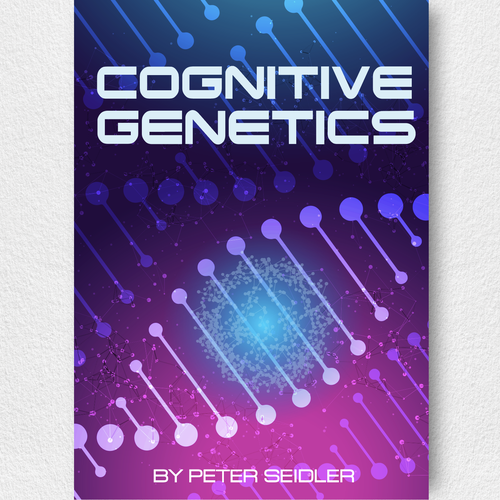 Science artwork with the title 'Cognitive Genetics Book Cover'