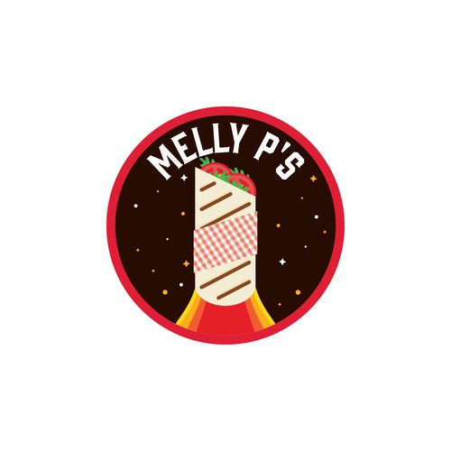 Sandwich shop logo with the title 'Melly P's'