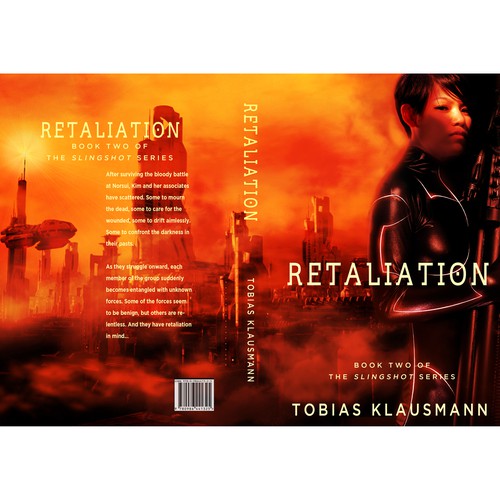 Orange book cover with the title 'Book Cover: Science Fiction'