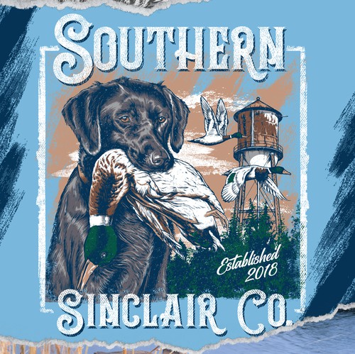 Hunting design with the title 'Southern Sinclair Co.'