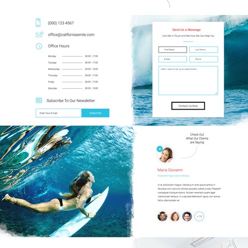 Surfboard design with the title 'Exceptional Web page design'