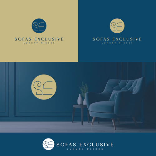 Double meaning logo with the title 'Logo for online luxury sofa retailer'
