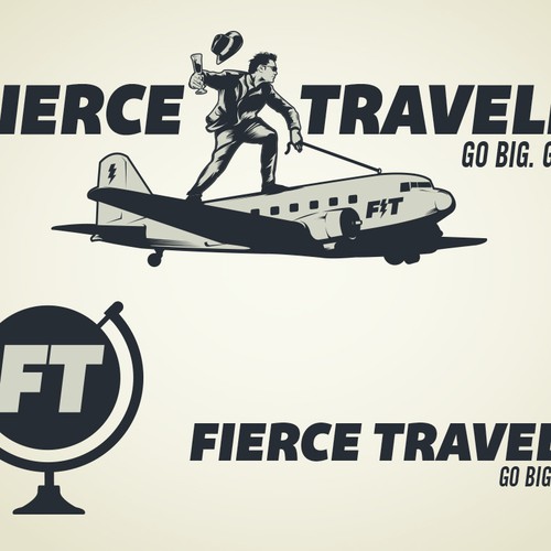 Airplane logo with the title 'Logo Design for adventure comedy brand'