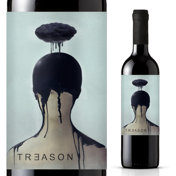 Red wine label with the title 'Wine label'