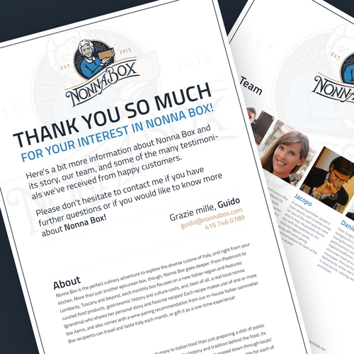 Orange and brown design with the title '6x9 " Print for NonnaBox (2 sides)'